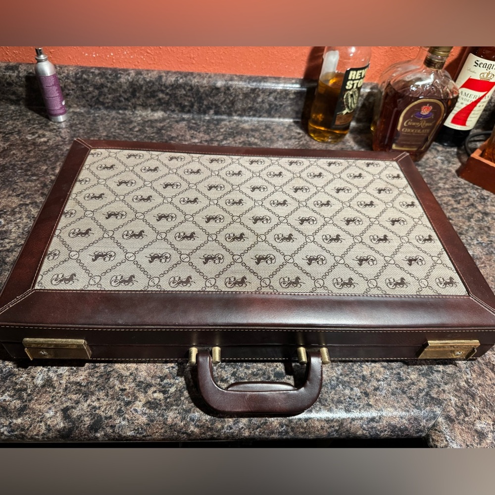 Designer inspired print Brown and Cream Backgammon tournament board